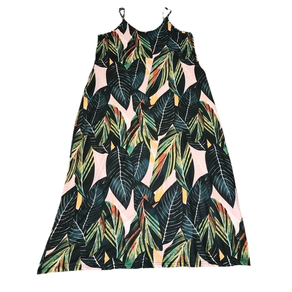 Ours XXL women's tropical maxi dress. Pockets. Soft, comfy, stretchy. - Picture 10 of 13